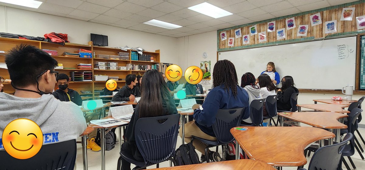 S_Maxwell21's tweet photo. AVID in Action 🎬 Ms. Adams and the Philosophical Chairs 📣 Shout out to a brave kiddo disagreeing with Ms. Burt on her thoughts of how social media has more disadvantages for teenagers, of course, in a scholarly way 😆😁 @Jackson_Vikings @GISDTLD @szburt @KatMoore0624 @AVIDGISD https://t.co/ZL1NBBYVL7