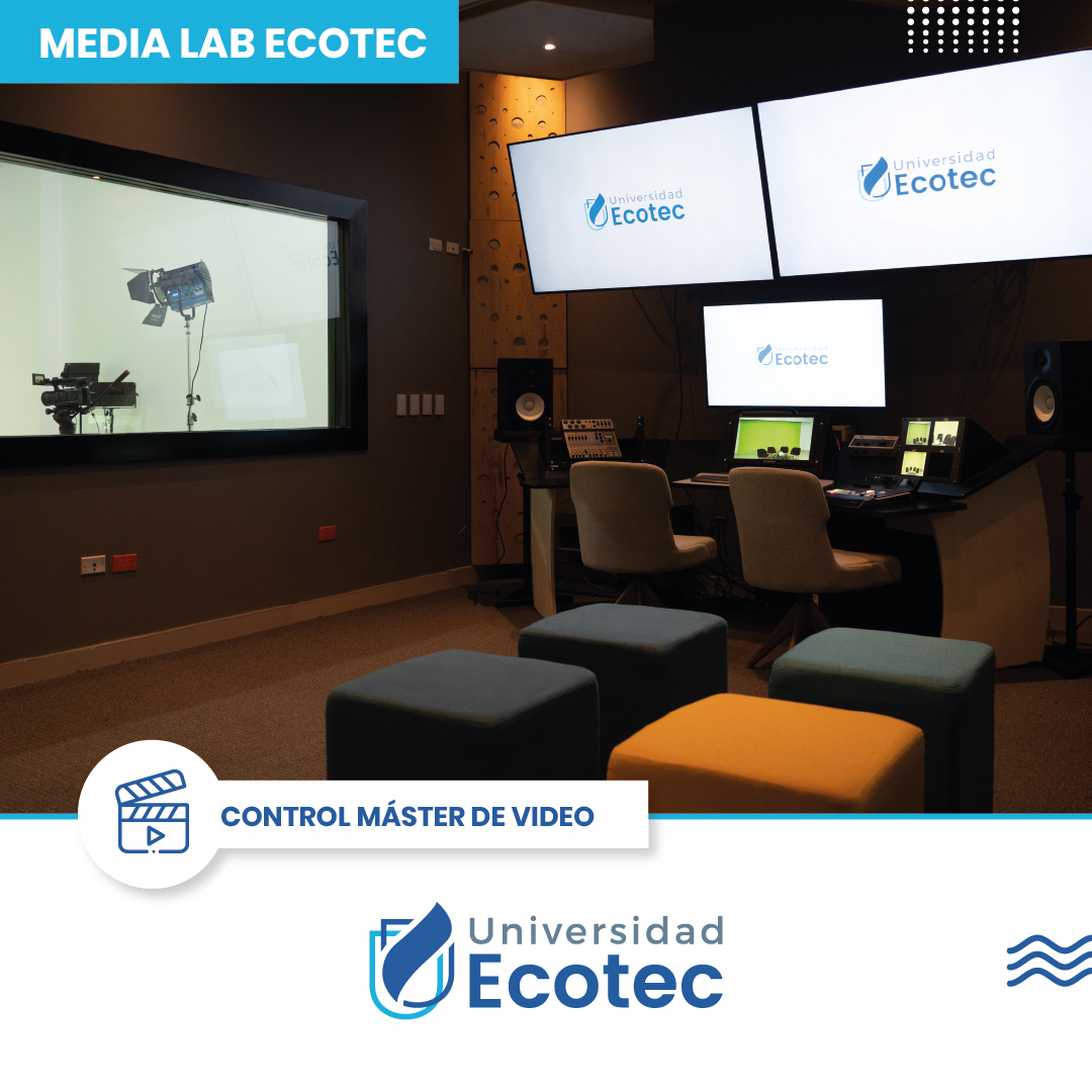 UnivEcotec's tweet image. Nuestro #MediaLab es un espacio dónde nuestros estudiantes, de todas las carreras podrá desarrollar competencias de #comunicación desde la experiencia.

Conoce las 5 áreas de producción y post-producción #audiovisual de nuestro #MediaLabECOTEC de la Facultad de @mktycom_uecotec.
