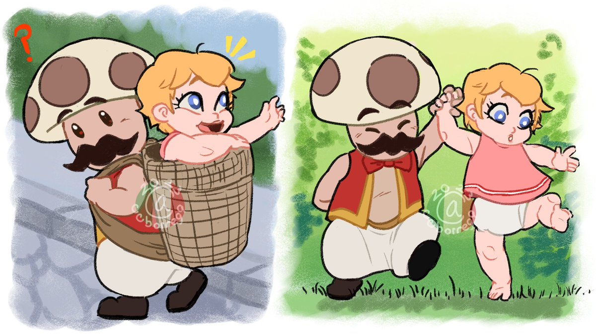 ccborrego's tweet image. Won&apos;t be seeing the Mario movie until at least next week so here&apos;s some Toadsworth Papá Luchón with baby peach from my Momotaro!AU while I wait.

#SuperMarioBros #Toadsworth #PrincessPeach