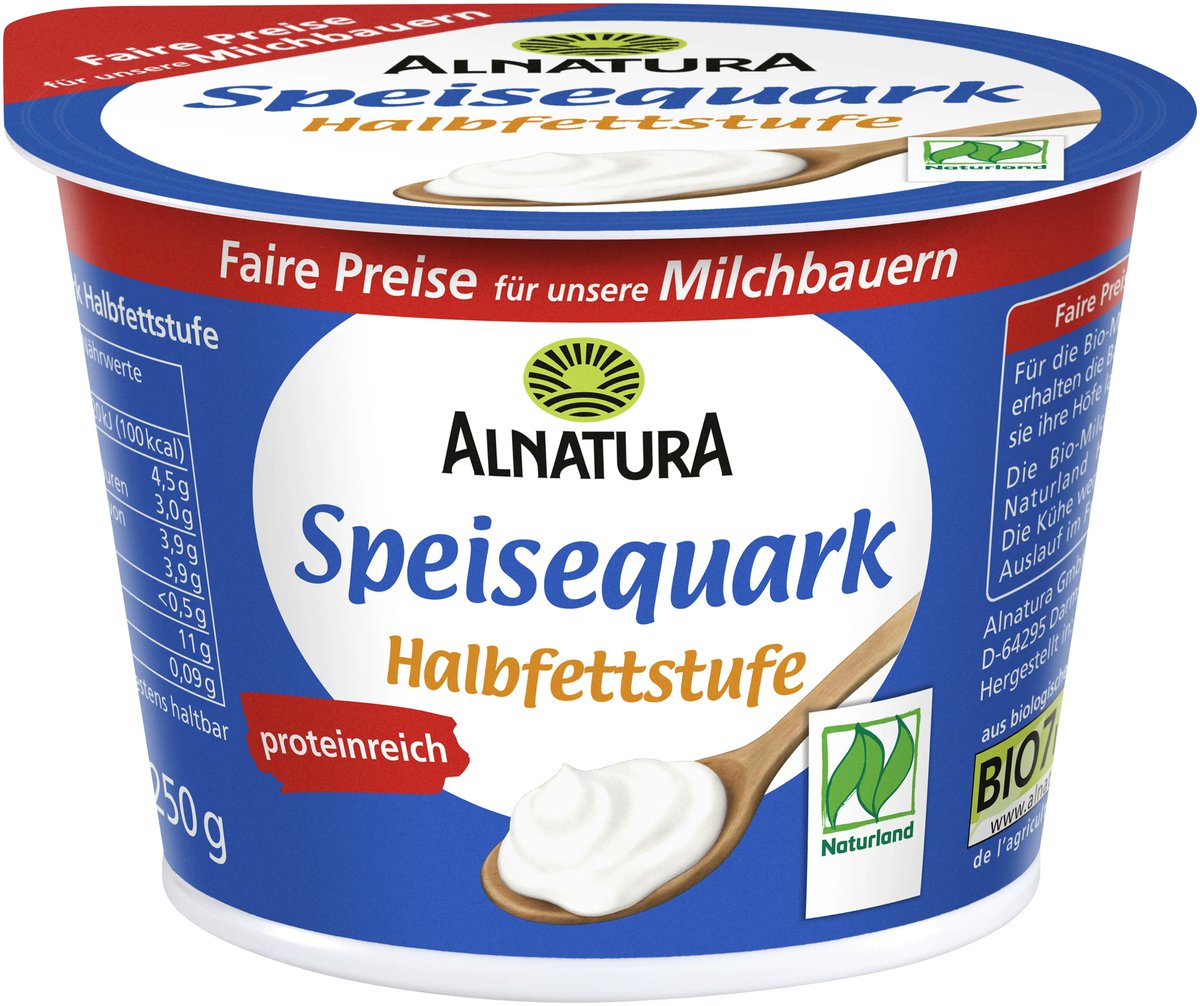 allchefsupplies's tweet photo. Speisequark is a creamy, protein-rich organic semi-soft quark (cheese or yogurt.) Milk for the Alnatura quark comes from selected Naturland farms in the Alpine region. Here the cows are well kept, have lots of room to exercise in the joy and get plenty of green fodder. https://t.co/wTJ89Ch5c5