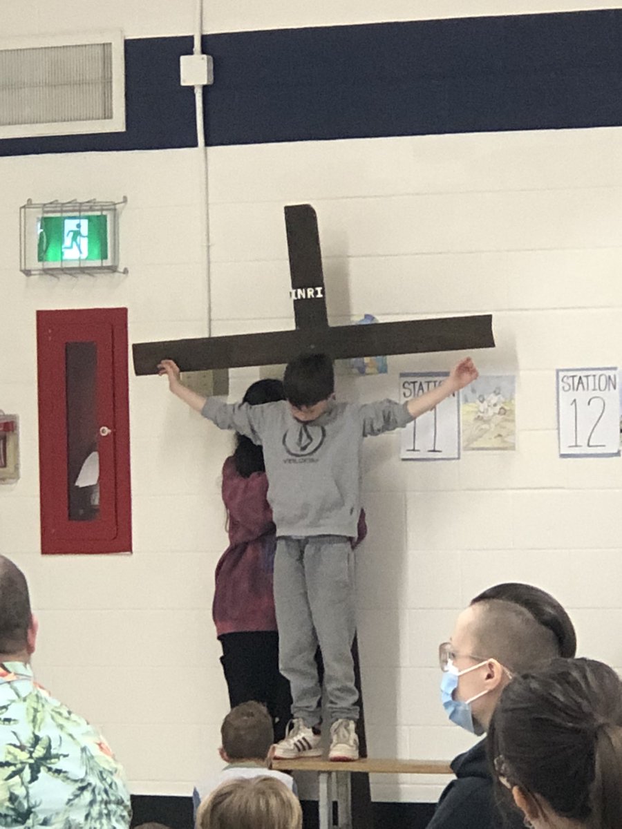 In spite of the bus cancellations, our Stations of the Cross went ahead, with a few friends in other classes filling in for those who were absent.  <a href="/JohnApostleOCSB/">St. John the Apostle School</a> <a href="/ocsb/">Diane Hogan</a>