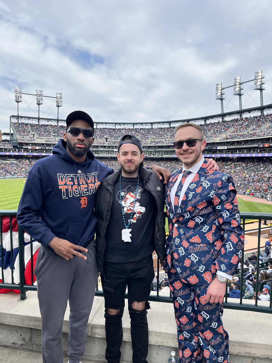tonydombrowski's tweet photo. Come with me to Opening Day 2023 at Comerica Park! Today was a blast. S/O to those who interviewed me, took pictures with the suit, and all my followers and supporters. Thanks to my awesome camera guy, @JaylenHTV. Go @tigers!

https://t.co/jI1DhLfrDi

#RepDetroit | #OpeningDayDET https://t.co/9812Yc79aW