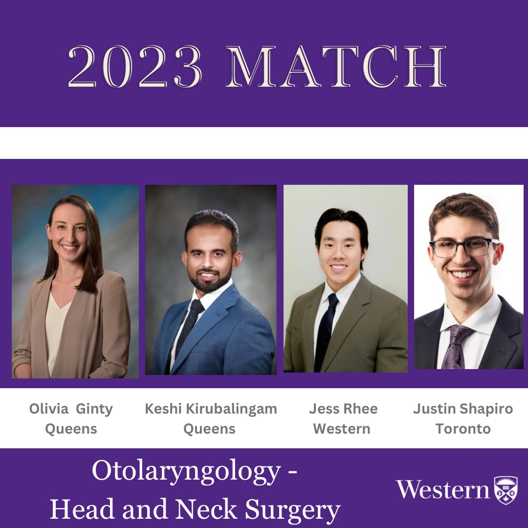 Western Otolaryngology - Head and Neck Surgery (@westernotohns) on Twitter photo Celebrating a very successful #CaRMS2023 match. Welcome to our four new #otolaryngology residents! <a href="/SchulichMedDent/">Schulich WesternU</a> Celebrating a very successful #CaRMS2023 match. Welcome to our four new #otolaryngology residents! <a href="/SchulichMedDent/">Schulich WesternU</a>