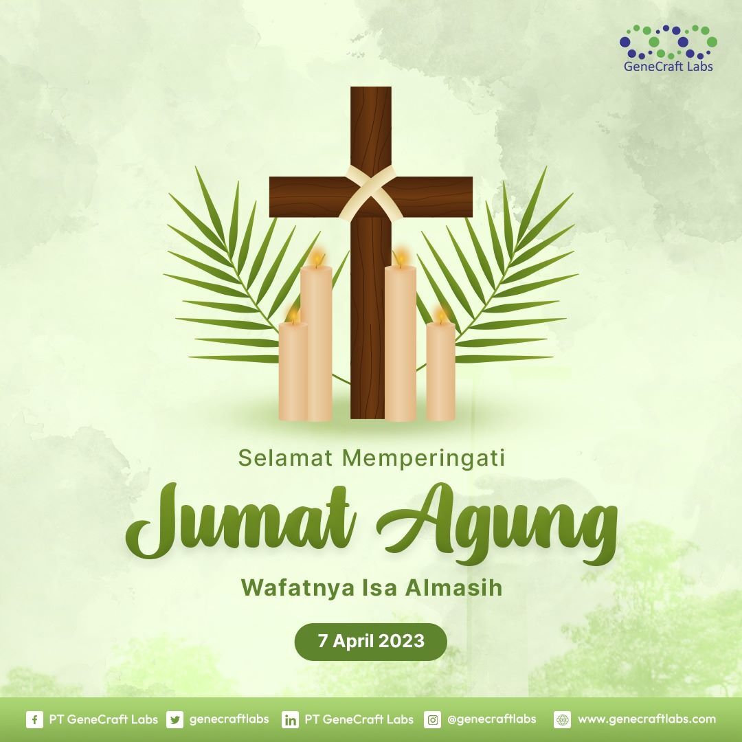 GeneCraftLabs's tweet photo. Selamat memperingati Jumat Agung Wafatnya Isa Almasih🙏Semoga kita dapat terus mengikuti jejakNya dan menjadi berkat bagi orang di sekitar kita. 

#genecraftlabs #jumatagung #goodfriday #wafatnyaIsaAlmasih #yesuskristus https://t.co/riG14wLAN0