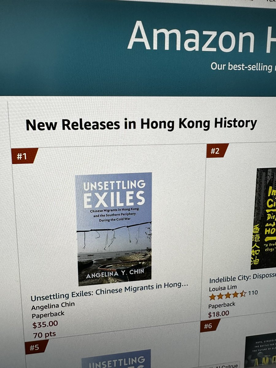 My new book, Unsettling Exiles, published by <a href="/ColumbiaUP/">Columbia University Press</a> , is out! It is ranked one in #HKhistory. 
If you purchase the book through CUP website you may receive a 20% discount off the price of the book by using the promo code CUP20. #HongKong #HongKongExodus <a href="/pomonacollege/">Pomona College</a>