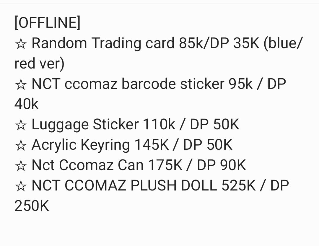 BbearKshop's tweet photo. [ #BbPreorder ] OPEN PO NCT CCOMAZ GROCERT OFFLINE &amp; ONLINE

*price on pict 

✅ems tax, fee jastip 
✅sealed 
✅go line 
❌pack, 🍊
📍solo, jateng https://t.co/PCD1d4O0mj