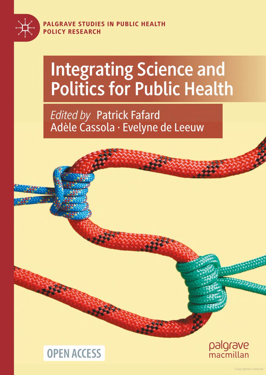 Global Strategy Lab (@gstrategylab) on Twitter photo The book Integrating Science and Politics for Public Health, edited by @FafardPatrick, @AdeleCassola & <a href="/evelynedeleeuw/">Evelyne is moving to BlueSky</a> aims to enhance public health policymaking by bringing together scholars in public health and political science. The book Integrating Science and Politics for Public Health, edited by @FafardPatrick, @AdeleCassola & <a href="/evelynedeleeuw/">Evelyne is moving to BlueSky</a> aims to enhance public health policymaking by bringing together scholars in public health and political science.