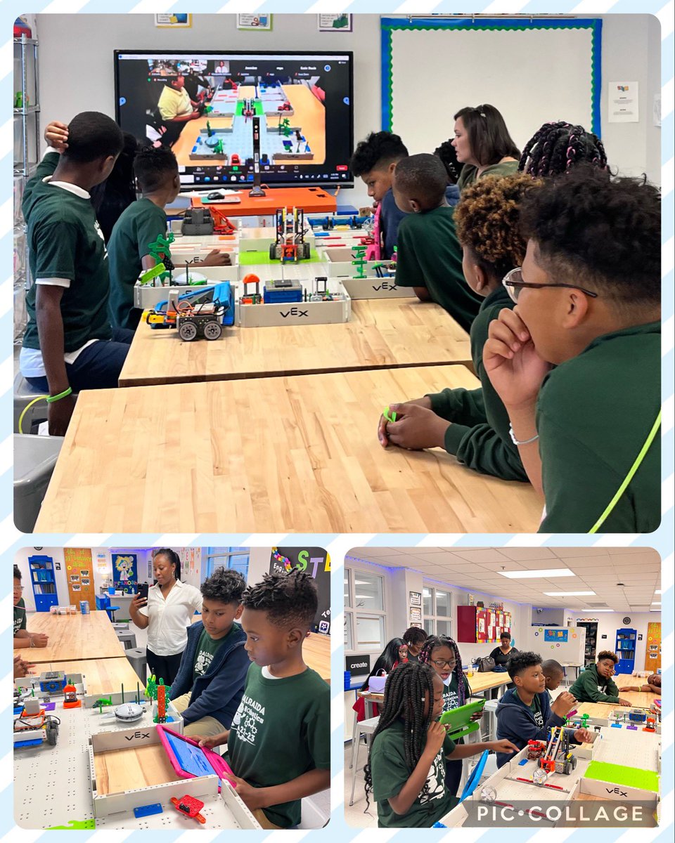 Our robotics team enjoyed a fun scrimmage with @BearExploration and @dozierelementa1 today. @VEXRobotics #Roboticsweek #DESRoadtoSuccess #MPSRising