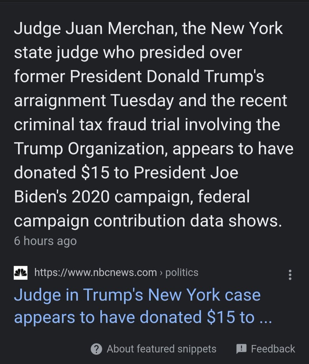 DemWINS's tweet image. At this time it has been discovered, yes this judge donated to Biden's campaign

$15

That's all...but let's talk about Trump saying he was going to go after both the attorney and the judge. Or let's talk about the #TennesseeThree or the lavish gifts to this judge #ThomasRESIGN