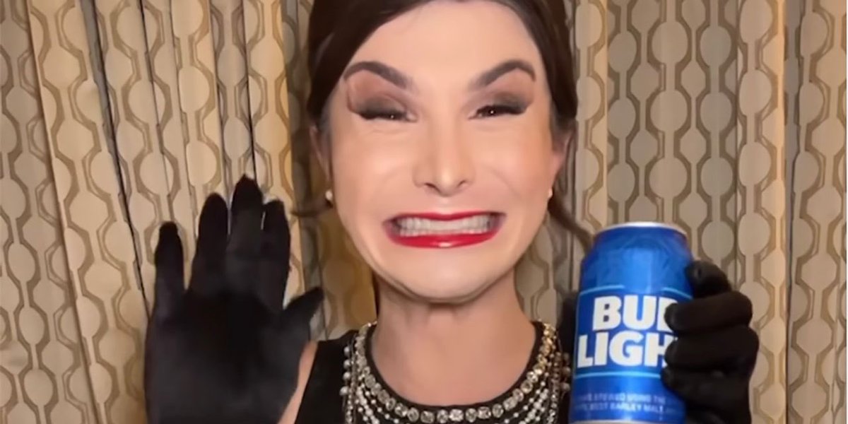 Days after a transgender terrorist slaughtered Christians in Nashville @budlight decided to PAY a trans grifter to further celebrate anti-Christian degeneracy. Not one word from Budweiser about the dead Christian children. Budweiser hates you. #BoycottAnheuserBusch