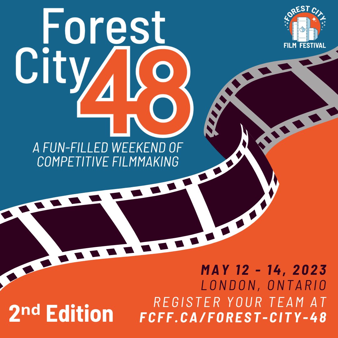 #ForestCity48 is back to test your creativity and team-working skills in a hectic 48 hour film festival. Participant teams have to make a short film in 2 days while incorporating prompts and props provided by the organizers. Learn more at fcff.ca/forest-city-48 #FCFF #LdnOnt