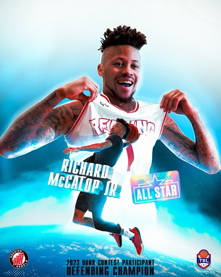 _ReadingRebels's tweet photo. Richard McCalop Jr. will be defending his title tomorrow night in the 2023 @TBLproleague All-Star dunk contest!
Tune in live on https://t.co/pxnVJwldyj if you canโt make the trip up to Easton.
@ballislife @overtime #ForTheCity #RebelsBasketball #ADifferentLeague https://t.co/luCx7Tt5H2