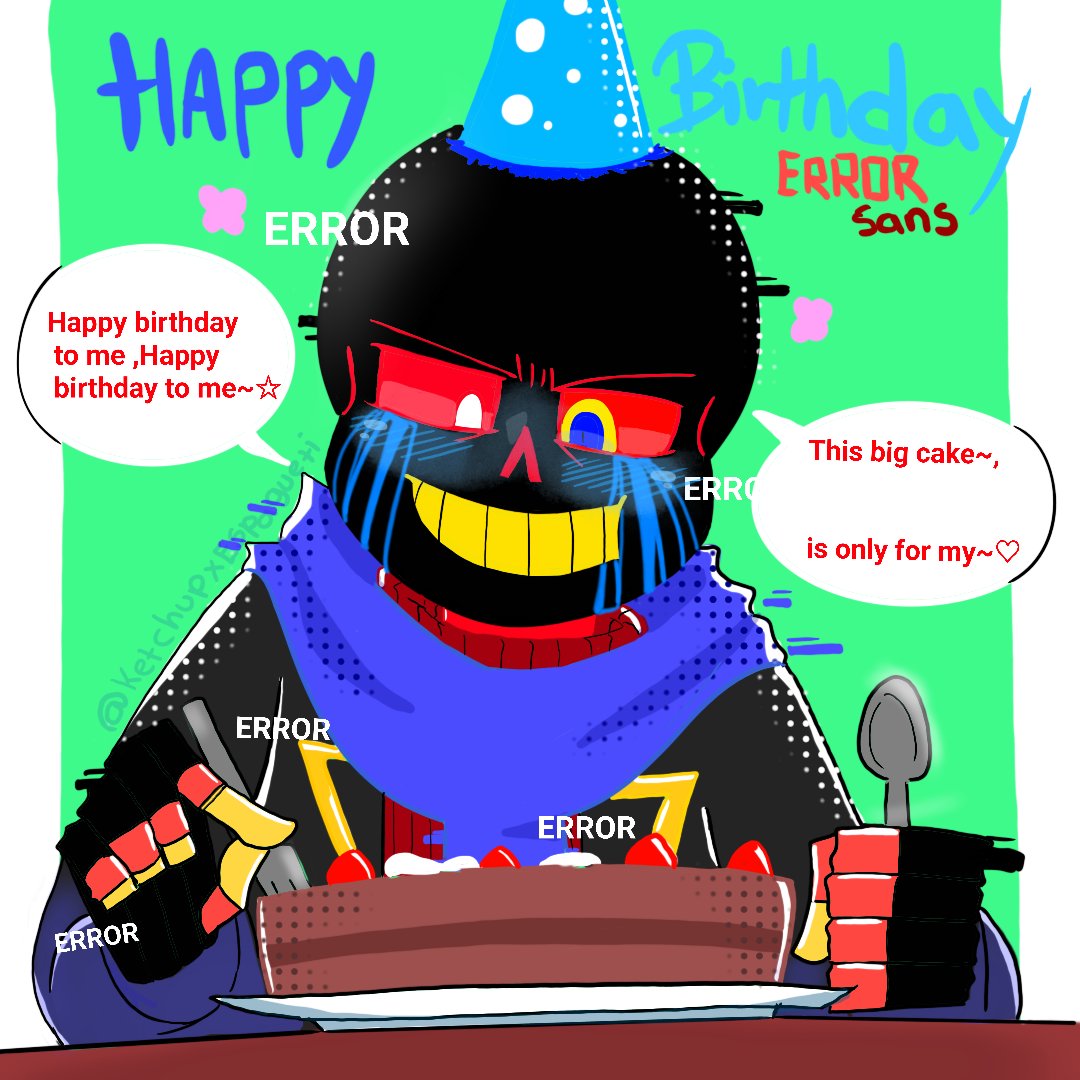 ketchupx203's tweet photo. 🎉HAPPY BIRTHDAY ERRORSANS🎉🎂🎈 #undertaleAU #errorsans #underverse https://t.co/GTD67NSo4N