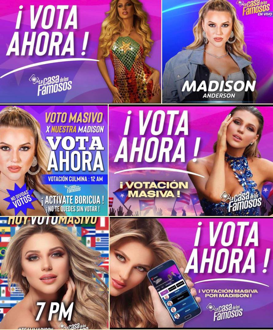 TVFanClu's tweet image. A Votar por MADISON mi gente no podemos dividir votos #LCDLF3 #LCDF3