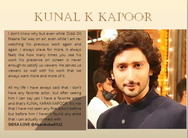 KunalFan22's tweet photo. The power of Kunal as actor is reflected in his fans messages and write ups. Most of his fans are on the same frequency about certain things regarding him. When I was reading this msg from @Akanksha0122
I was like…hey I too have same thoughts +
#KunalKaranKapoo #ZiddiDilMaaneNa https://t.co/5qav1wKK4d
