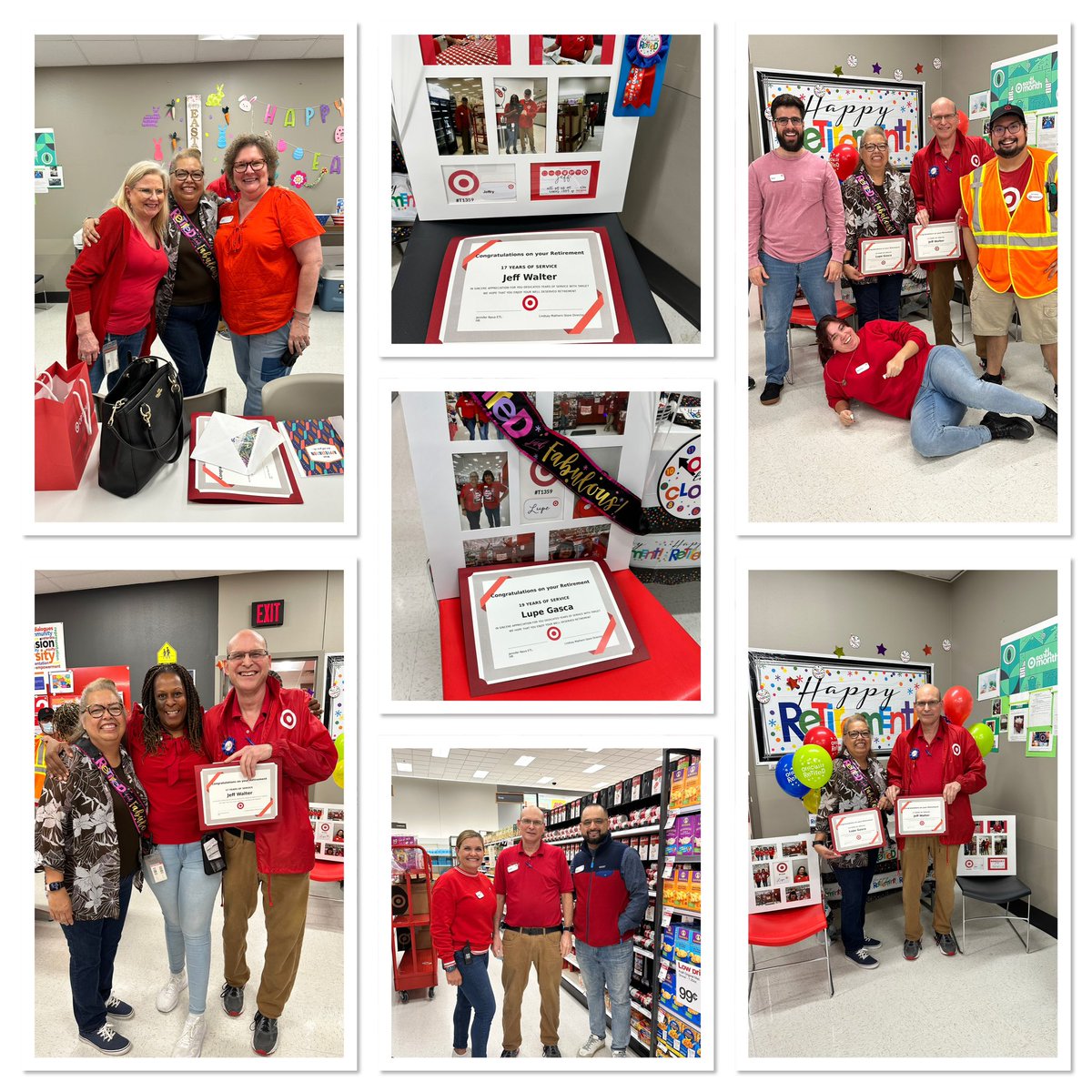 Today we celebrated 2 team members retirement. Lupe 19 years and Jeff 17 years! #happyretirement #offtheclock #worksomewhereyoulove #wearetarget
#T1359 #D311 #missouricity #texas @SyedR1zvi @emilytux