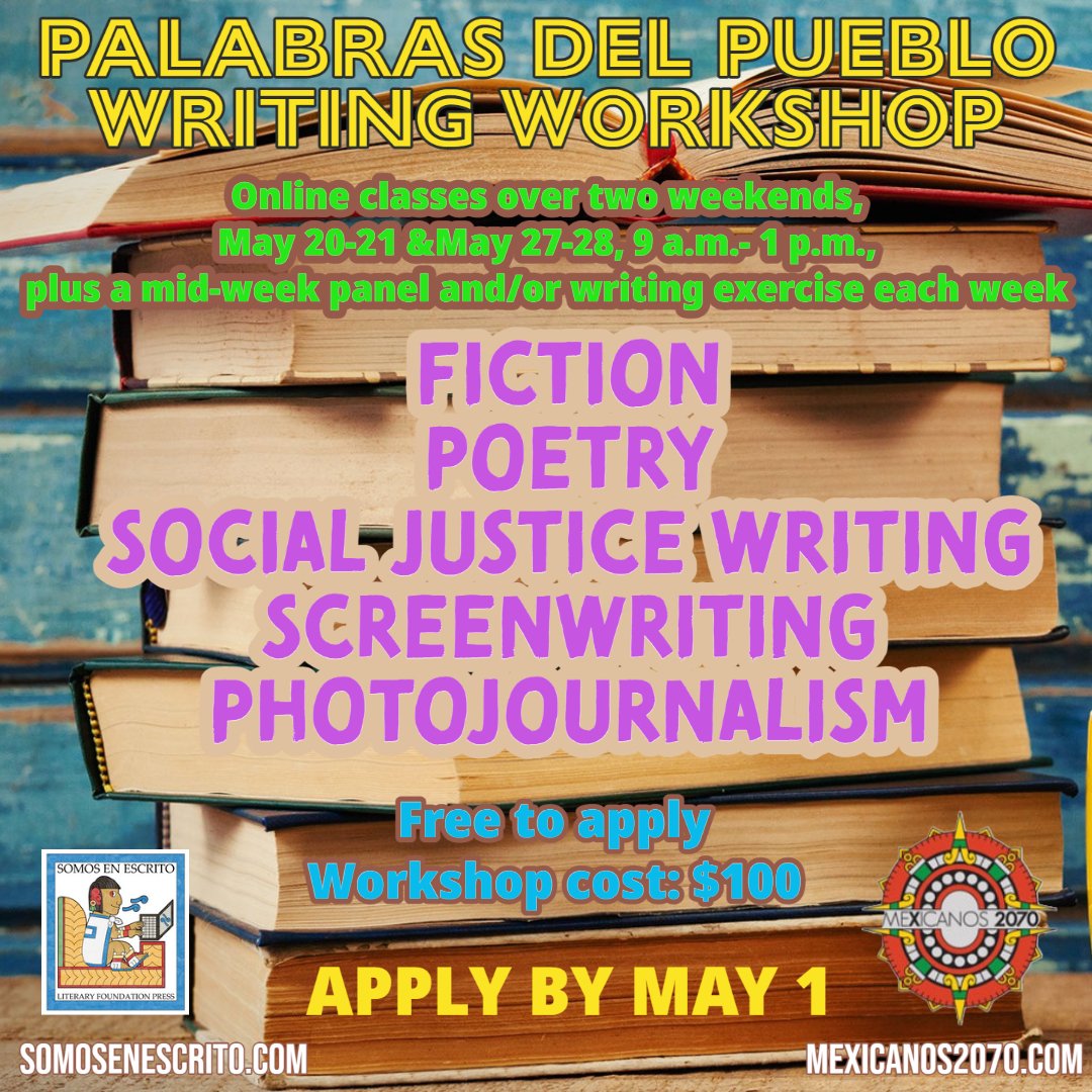 Somosenescrito's tweet photo. Learn more about class offerings and apply today!
https://t.co/p6GhCe0f9x

#WritingCommunity #SocialJusticeWriting  #fictionwriting #poetrycommunity #poetry #poets #writingworkshop #writingworkshoponline #screenwriting #screenwritingcommunity #photojournalism #photojournalists https://t.co/0FdX3PafPE