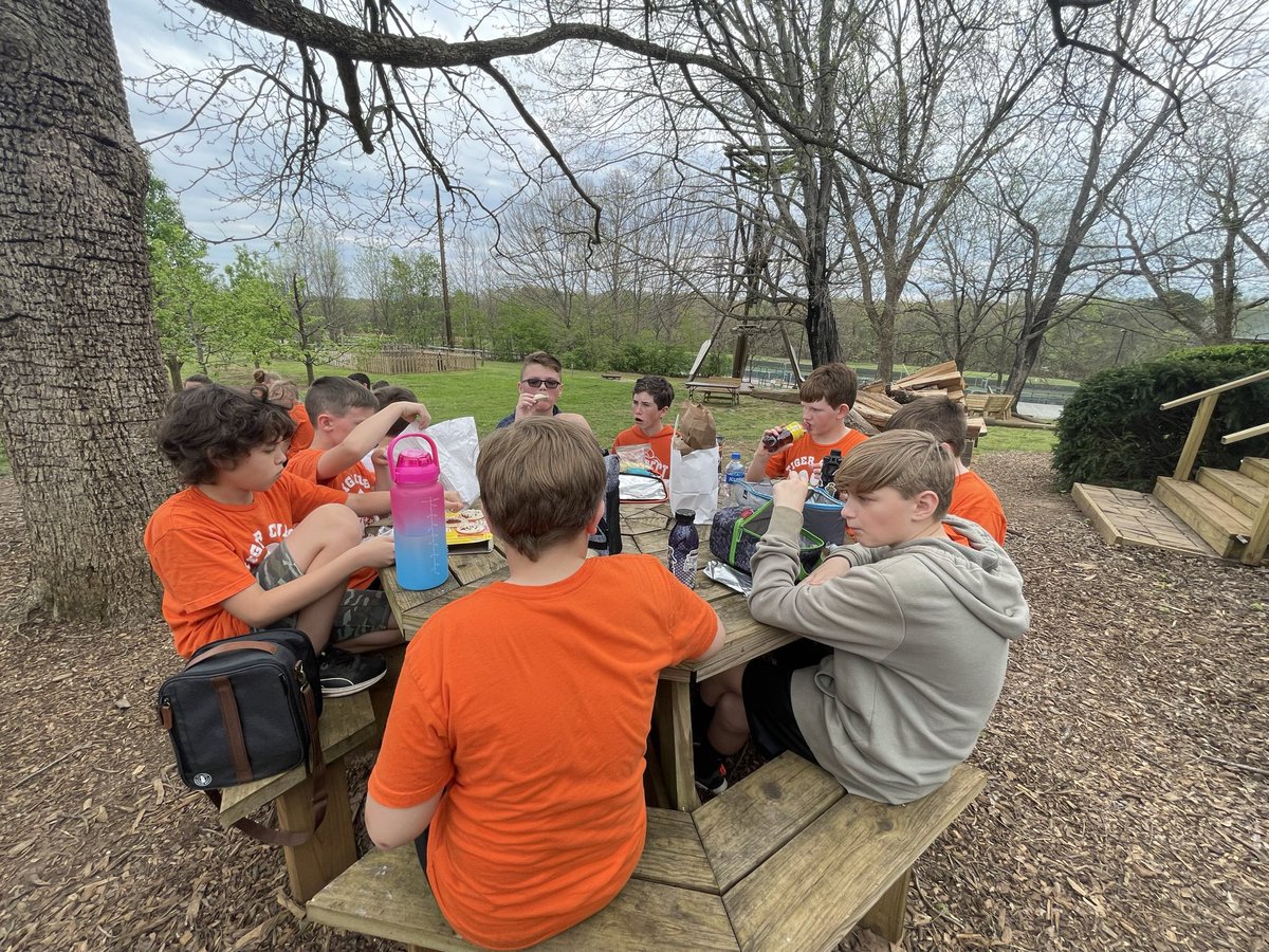 Today our 5th graders had the opportunity to venture into the Maryville College woods to experience the Mountain Challenge Ropes Course! It was a day of fun, learning, teamwork, and growth in the outdoors for our tiger cubs. #PRESpride