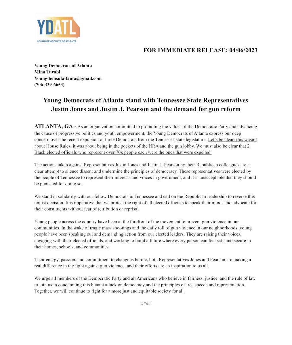 This isn’t about house rules. It’s not about decorum. It’s racist in its core. And it’s core is paid for by the gun lobby. #gapol #TenneseeThree