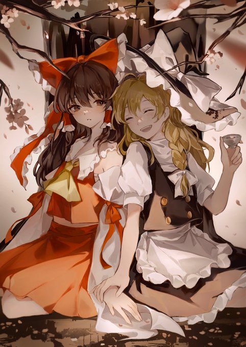 トム　霊夢　魔理沙　東方project　萌プロ仕様　布タペストリー 東方project 霊夢＆魔理沙 タペストリー - メルカリ