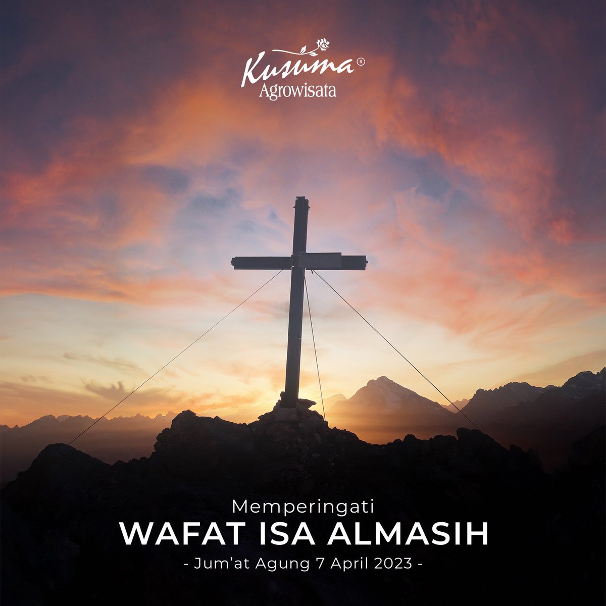 Dia telah wafat, tapi Ia akan bangkit dengan penuh kemuliaan dan selalu menyertai perjalanan hidup kita. Selamat memperingati hari Jumat Agung 2023.