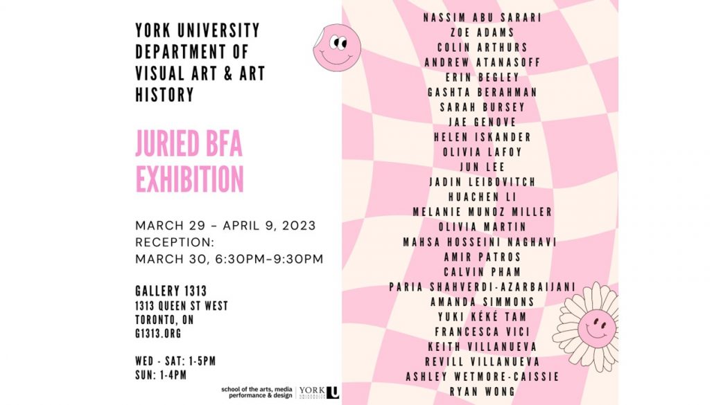 Check out the York Grad Exhibit Fri , Sat and Sun at Gallery 1313  g1313.org End April 9th