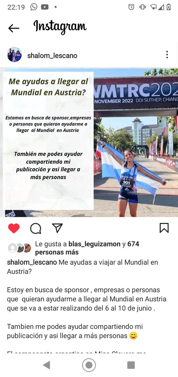 ambrosio_toni's tweet photo. @Martinpdisalvo chequea esto padre, a vos que te gustan los deportes y la caridad, con compartirla a la chica ya le re das una mano para represar a argentina , denle rt que lo tiene súper merecido! https://t.co/O7pirxNrza