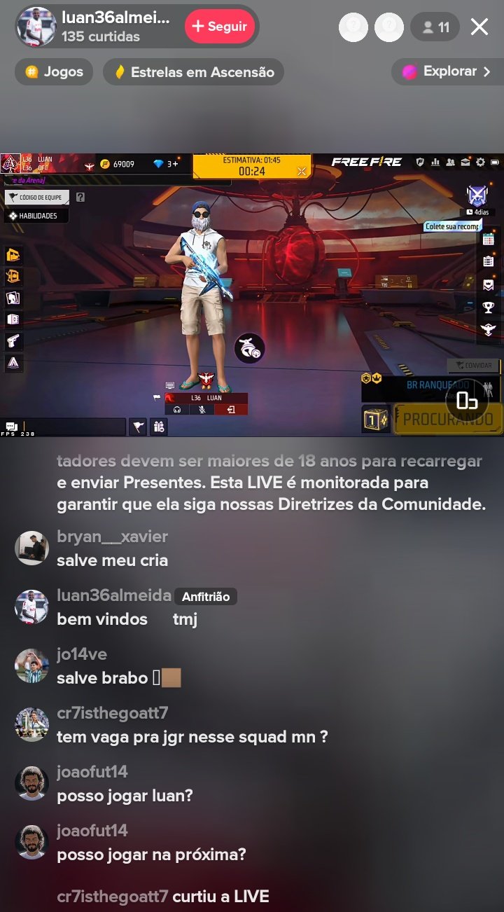 Central do Braga on X: E o Luan Cândido fazendo live de Free Fire no Tik  Tok enquanto o Bragantino joga, hein kkkkkkkkkkkkkkkkkkkkkkk   / X