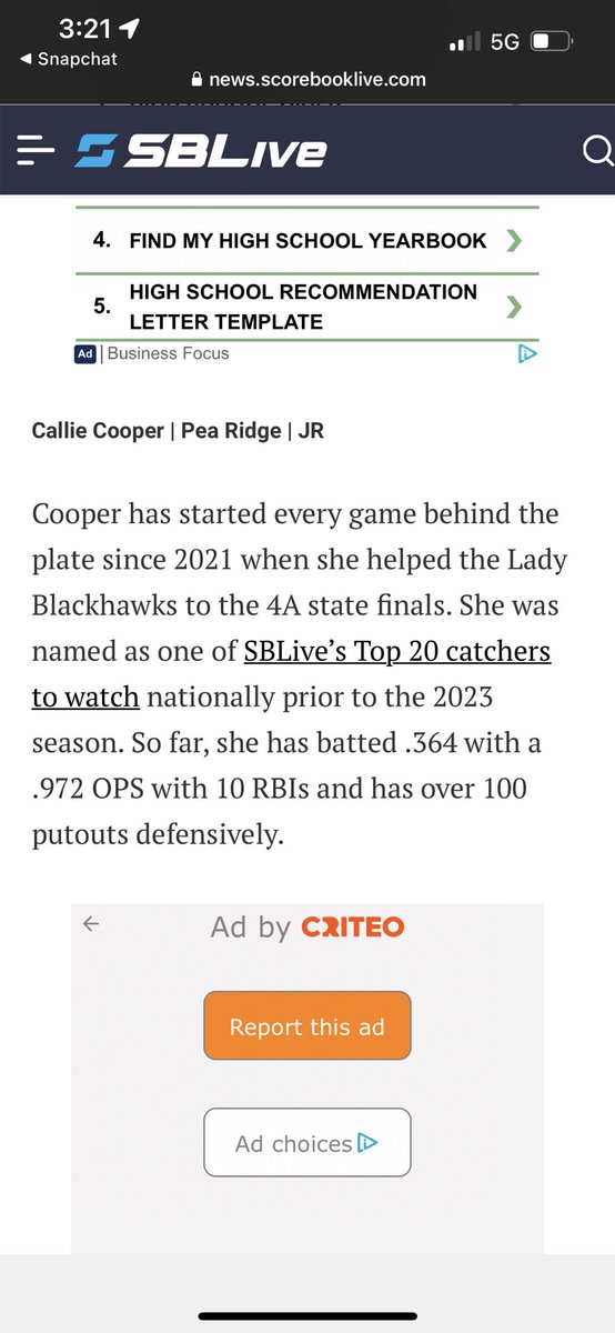 So blessed to be on <a href="/SBLiveARK/">Arkansas High School On SI</a> top catchers in the state! <a href="/16uLegendsNat/">Legends National 18u</a> <a href="/PRHS_SB/">Pea Ridge Softball</a> <a href="/CCRoughridersSB/">Crowder College Softball</a> <a href="/jaykahnt/">Jay Kahnt</a> <a href="/maile_kamalani/">Maile Deutsch</a>