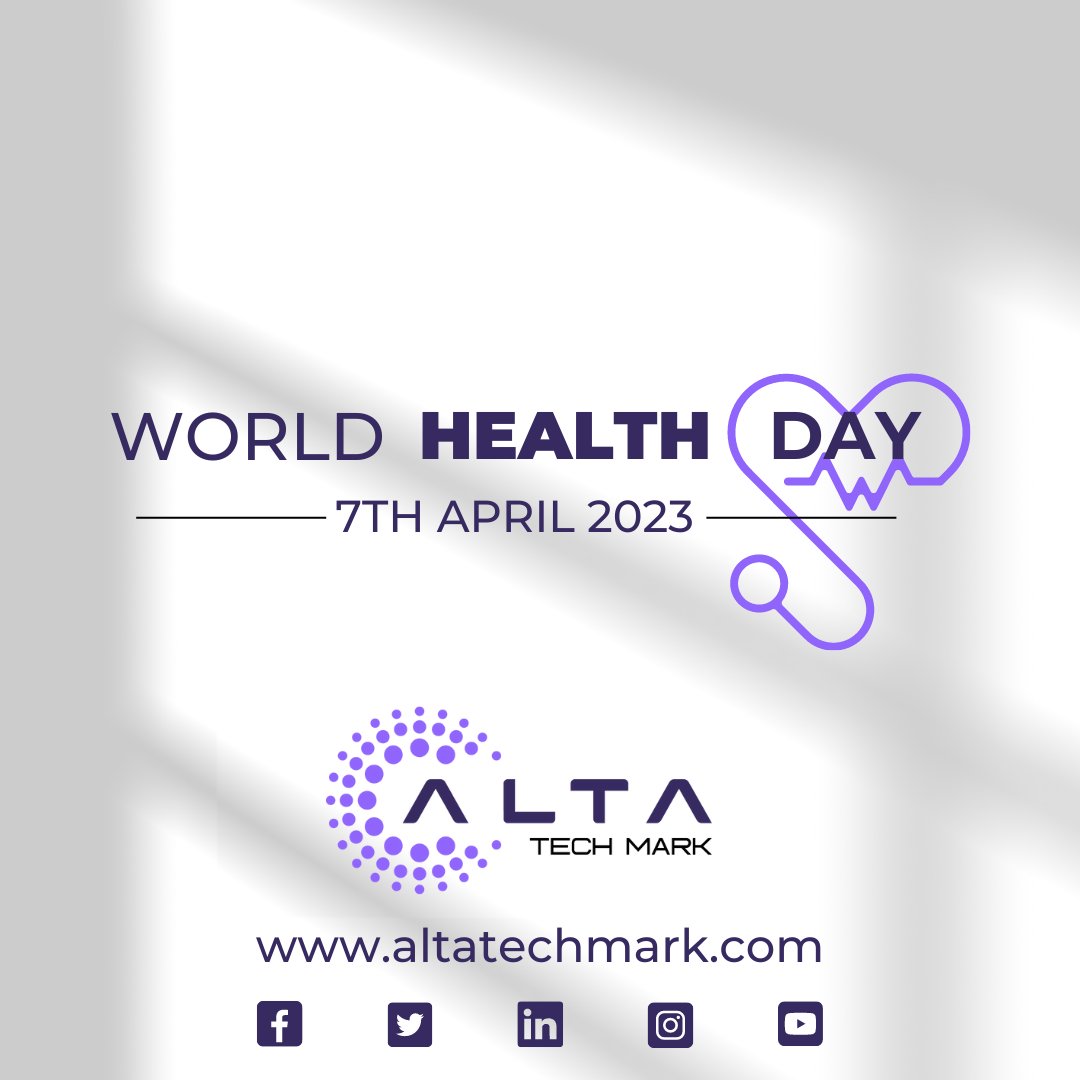 altatechmark's tweet image. Today, we celebrate World Health Day by recognizing the importance of good health for everyone. Let&apos;s work together to create a healthier and happier world. #WorldHealthDay #AltaTechMark