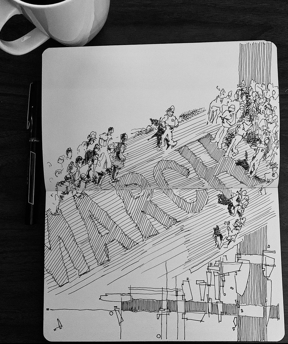 falloutstudio's tweet image. 04.06.23 #coffeesketch (remix)
.
06.05.20 | #designasprotest #wraptheoctagon #art #architecture 
.
07.18.20 | #goodtrouble