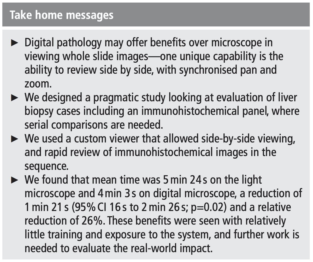 JClinPath_BMJ's tweet image. 👇#OriginalResearch #OpenAccess🔓

"Faster than light (microscopy): superiority of digital pathology over microscopy for assessment of immunohistochemistry"  

by Clarke et al.

jcp.bmj.com/content/early/…

#digitalpathology #IHCpath #pathinformatics