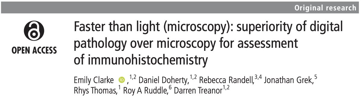 JClinPath_BMJ's tweet image. 👇#OriginalResearch #OpenAccess🔓

"Faster than light (microscopy): superiority of digital pathology over microscopy for assessment of immunohistochemistry"  

by Clarke et al.

jcp.bmj.com/content/early/…

#digitalpathology #IHCpath #pathinformatics