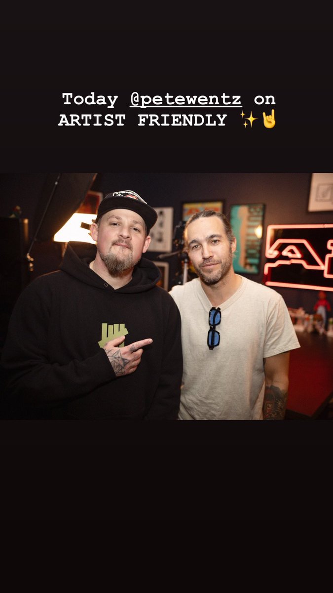 JoelMadden's tweet photo. Check out me and @petewentz on ARTIST FRIENDLY on @Spotify ✨🤘 https://t.co/FKdGDqCHhO