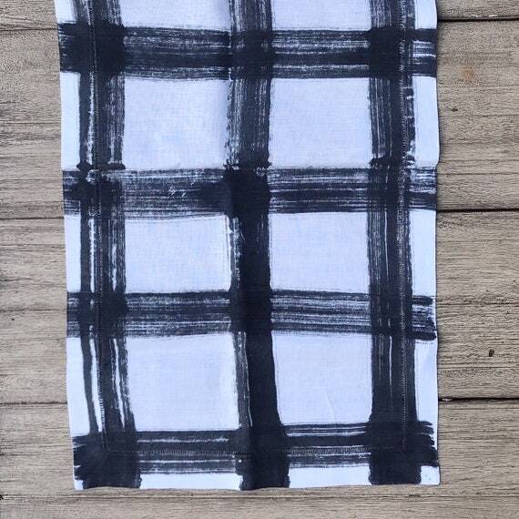 New Item Listed on Etsy Table Runner | Black and White by asensiblehabit