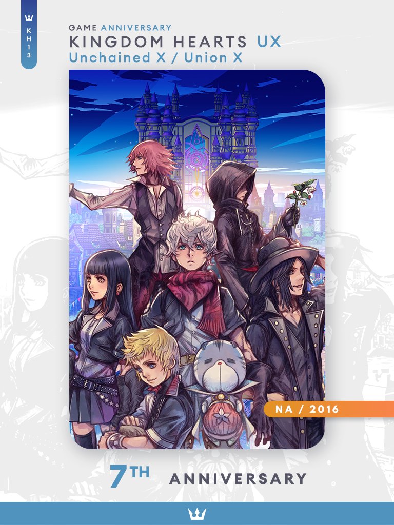 KH13com's tweet photo. #KHAnniversary
Happy 7th Anniversary to the North American release of Kingdom Hearts: Unchained X/Union X!
https://t.co/TeKKCZ9ESQ
https://t.co/o18w7EFihz https://t.co/APJX34DwPQ