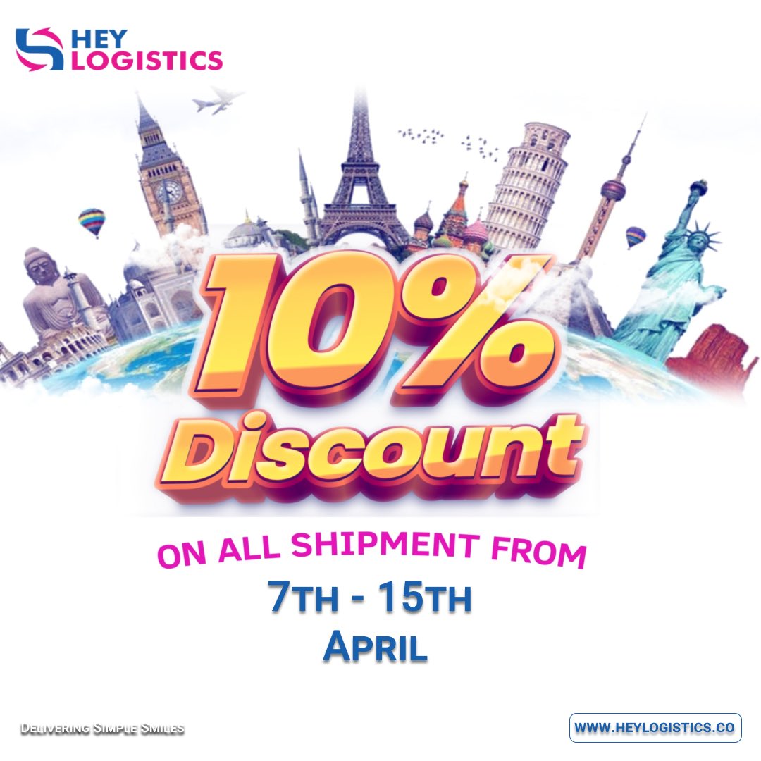 HEYLogistics's tweet photo. Hop into savings this Easter season! 🐰📦

Get 10% off on all shipments arriving at our warehouse from 7th to 15th. 

Don't miss out on this egg-citing offer! 🐣 

#ShippingDiscount #HopIntoSavings #HEYLogistics #Internationalshipping https://t.co/k3Oy1uO15T
