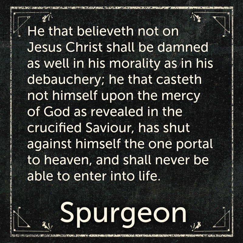 ReadingSpurgeon's tweet photo. Morality and debauchery both damn without Christ.

#Spurgeon #s827 https://t.co/Ijk8234205