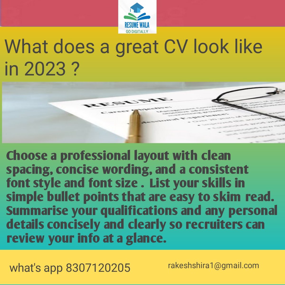 Rakeshsheera's tweet photo. WANT TO GROW IN YOUR FUTURE
.
.
.
.
.
.
.

THEN JUST UPDATE YOUR RESUME WITH US AND WE ALSO HELP IN INTERVIEW PREPARATION. WHAT'S 830712025 OR MAIL RAKESHSHIRA1@GMAIL.COM

.
.
.

#Israel 
#India 
#Resume 
#JobAlert 
#JobSeekers 
#interviews 
#HIRINGNOW https://t.co/Sh2wpQmtkM
