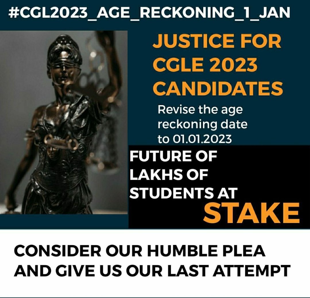 pankaj2218's tweet photo. SSC CGL aspirants  waiting for the age reckoning date for the exam to be changed from 1st Aug to 1st Jan 2023. We request 
@narendramodi 
 
@PMOIndia 
 
@DrJitendraSingh 
 
@abhinaymaths
 
@DoPTGoI 
 to take action. #SSC_CGL_AGE_RECKONING_1_JAN https://t.co/Dy8s4SLFCp