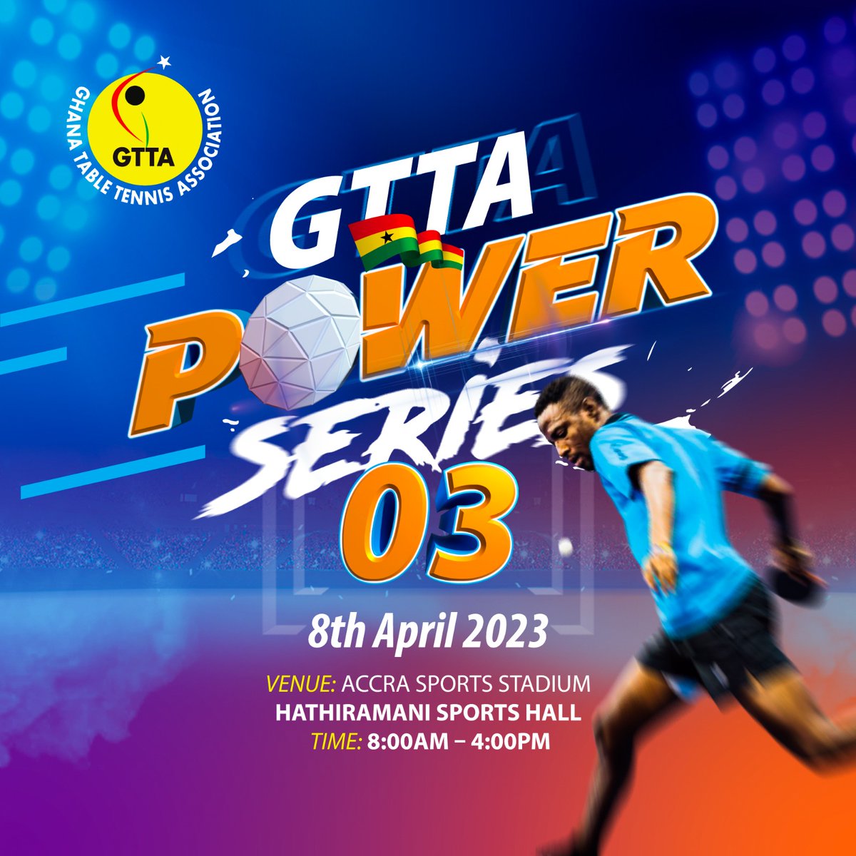 Organized by Ghana Table Tennis Association, GTTA, #POWERSERIES3 takes place tomorrow.

More updates on this table tennis event, will be soon.
#tabletennis
#tabletennisevents 
Let's #playtabletennis