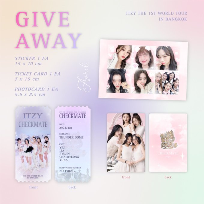 nongsnap18's tweet photo. พรุ่งนี้มาเจอกันน้าาาาาาาาา
เรากับน้องไปแจกด้วยกันนนคับบบ @Npxwt03 

GIVEAWAY
[ ITZY THE 1ST WORLD TOUR IN BANGKOK]  17 SETS
📷 April 08, 2023
📷 Thunder Dome
📷 TBA
📷 retweet &amp; show me this tweet

#ITZYThe1stWorldTour_BKK #ITZY
@ITZYofficial https://t.co/7vS62V9NqI