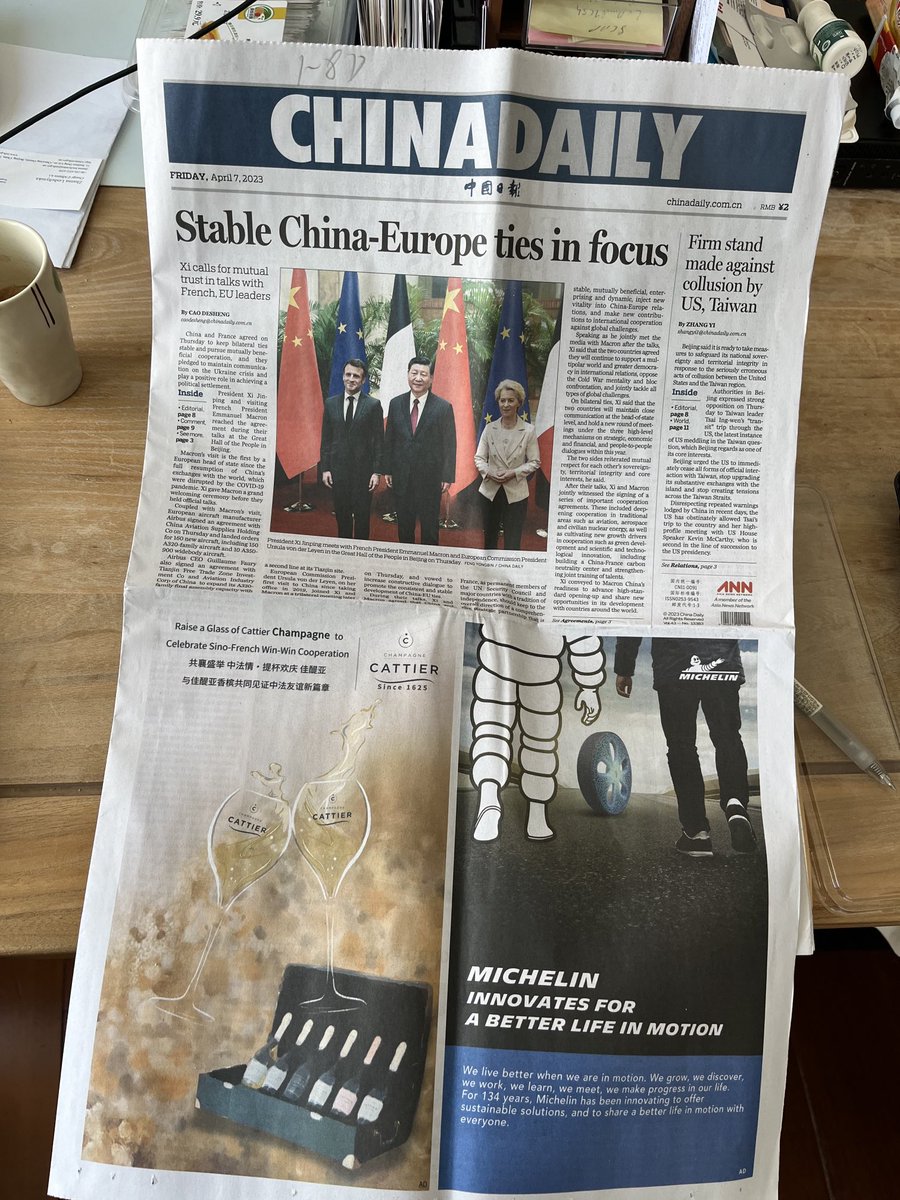 LemaitreFrederi's tweet photo. Quand 2 entreprises 🇫🇷 se paient la Une du China Daily https://t.co/OnMFDAyD1j