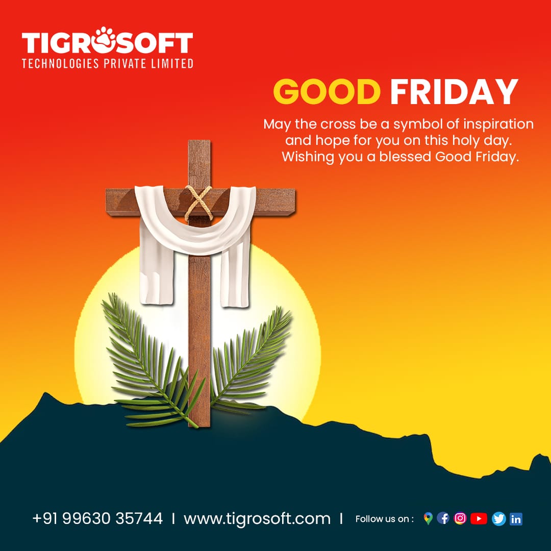 tigrosoft's tweet photo. "Let us remember the sacrifice of Jesus Christ on this Good Friday and strive to live our lives in a way that honors His teachings and His love for us." #goodfriday2023
..

Call us :+91 9963035744 
#GoodFriday #HolyWeek #Crucifixion #EasterWeekend #JesusChrist #Sacrifice https://t.co/oJGcs9t8Or