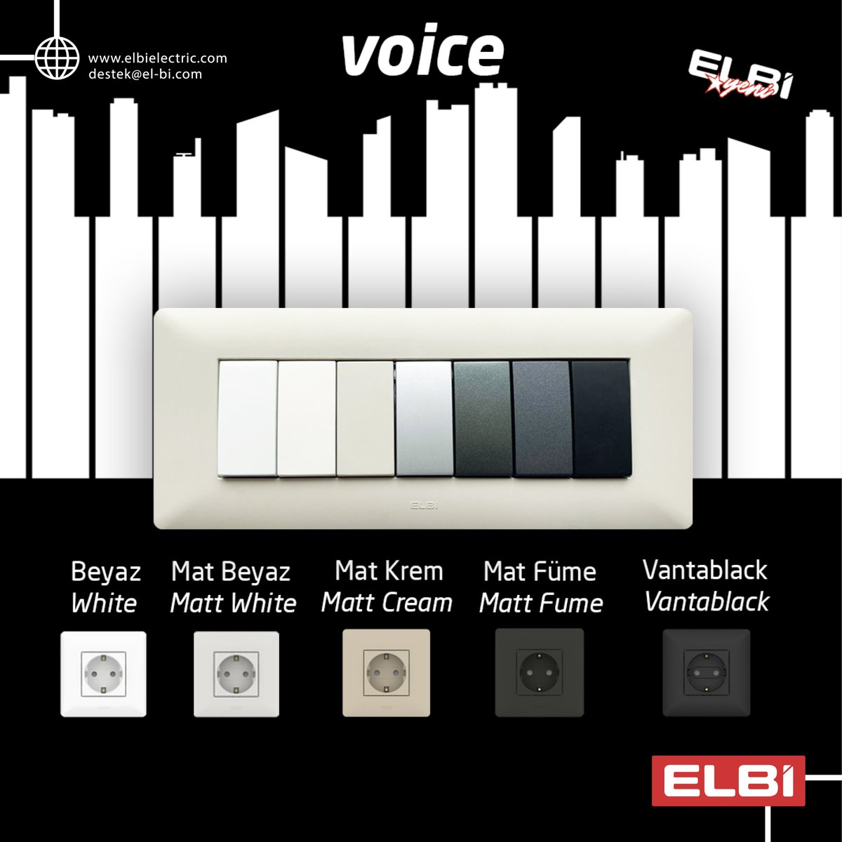 Dekorasyonunuzun ritmine yeni notalar eklemek üzere tasarlandı.

#elbi #elbielektrik #elektrik #anahtarpriz #anahtar #priz #voice #moda #tasarım #dekorasyon #dekorasyonfikirleri #endüstri #sanayi #üretim #yerliüretim #yerliüretici #evdekorasyon #içmimar #mimar