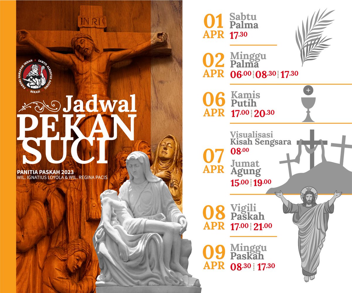 regiweking's tweet photo. #JadwalMisa
#MassService
#Mass
#Misa
#HolyWeek
#TriHariSuci https://t.co/94MgSj3Ql7