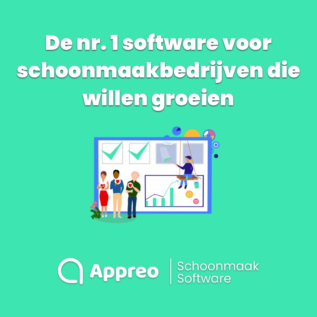 Appreo2's tweet image. Wil je meer tijd besteden aan het laten groeien van je schoonmaakbedrijf en minder tijd aan administratieve taken? Ontdek hoe Appreo jou kan helpen 👉 appreo.nl