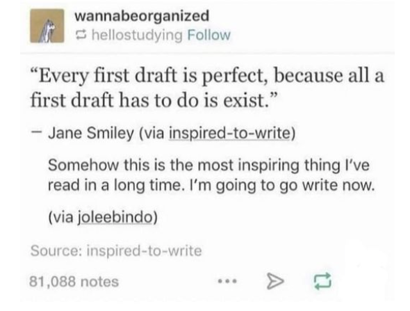 PhDMidwives's tweet photo. -a reminder to start,
-do dot points and an outline
- then go back and add details, even with 100 words then another 100
BUT also take some time away to refresh and hug a π²π³, smell the πΉπ·π
#whycantitwriteitself #phdvoice #phdchat #AcademicChatter #PhDMidwives #MidTwitter https://t.co/JnidRIXm6t