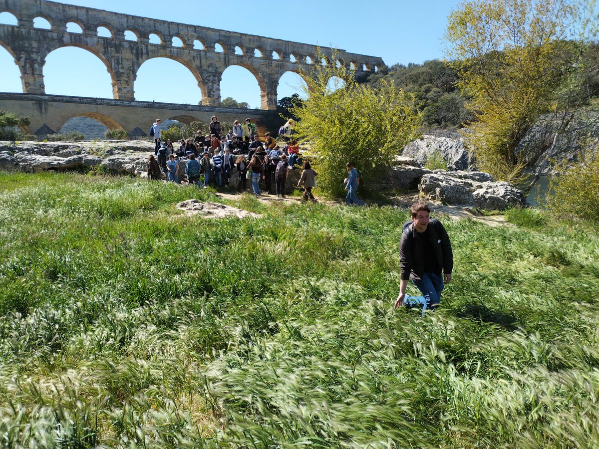 Mr Yates channelling Maximus from Gladiator at Pont du Gard! #TythyClassicsMFLTrip