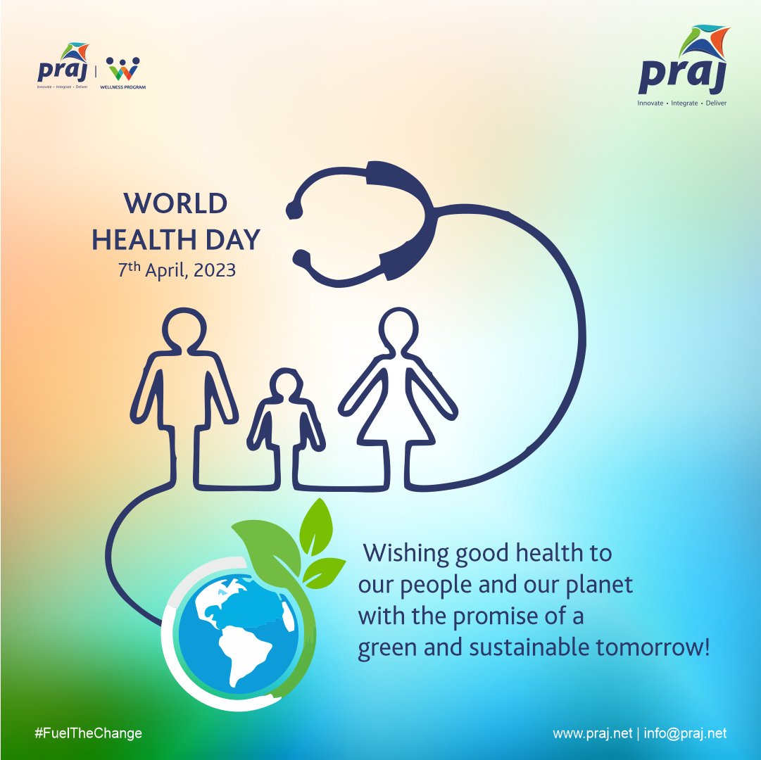 PrajIndustries's tweet photo. This #WorldHealthDay , let us Pledge to Good Health for All - Our People & Our Planet!
#FuelTheChange #Innovation #Sustainability #AcceleratingEnergyTransition #SustainableClimateAction #WorldHealthDay #WHO #PlatinumAnniversary #WorldHealthDay2023 https://t.co/BXS11BLS1U